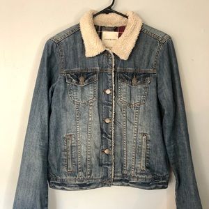 Flannel lines denim jacket